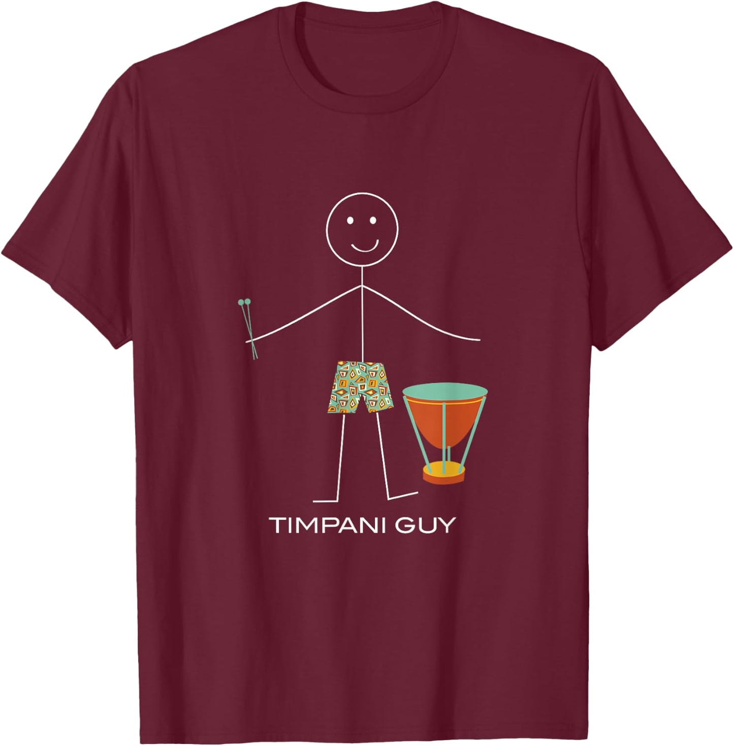 Funny Timpani Guy, Boy Timpani Player T-Shirt - T-Shirt | Maroon