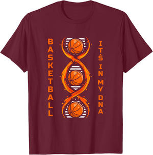 Basketball Player It's In My DNA Ballsport Training T-Shirt - T-Shirt | Maroon