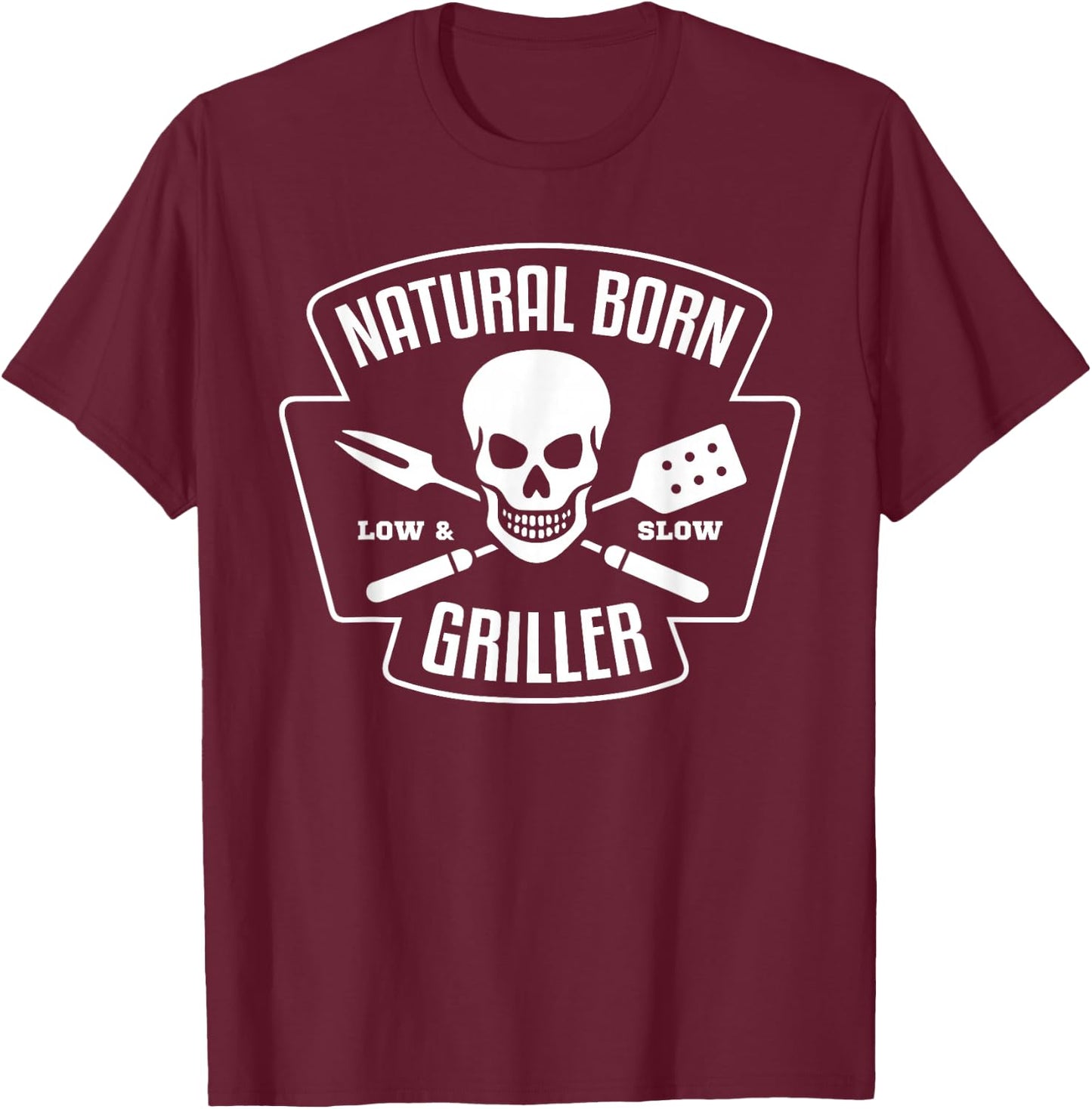Barbecue Natural Born Grillmeister Griller Grill Gift T-Shirt - T-Shirt | Maroon