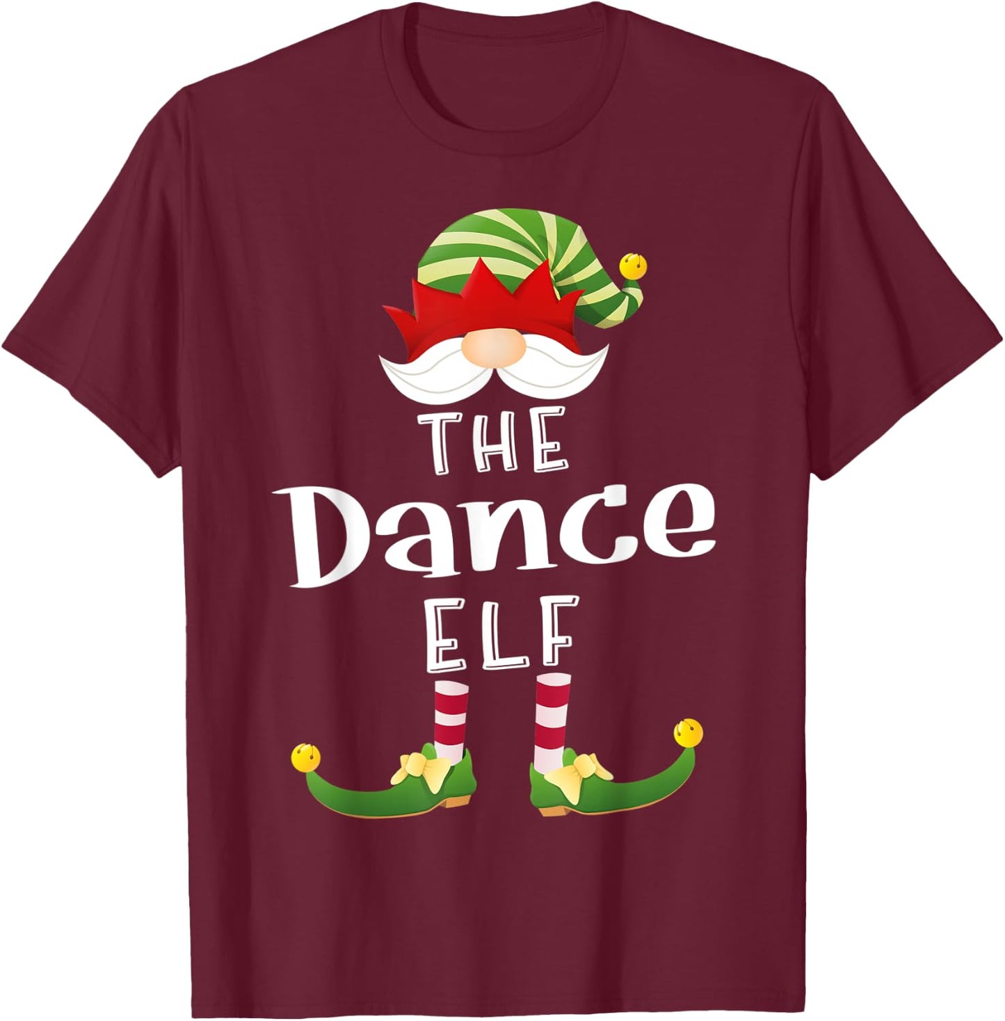 Dance Elf Group Christmas Funny Pajama Party T-Shirt - T-Shirt | Maroon