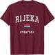Rijeka Croatia Hrvatska Vintage Athletic Sports Design T-Shirt - T-Shirt | Maroon