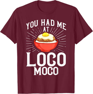 Loco Moco Gravy Recipe Hawaiian Food T-Shirt - T-Shirt | Maroon