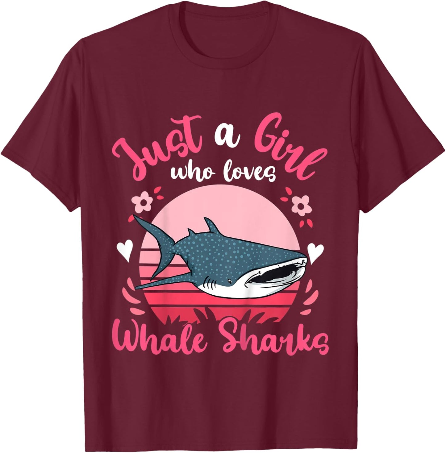 Kids Whale Shark Just a Girl Who Loves Whale Sharks T-Shirt - T-Shirt | Maroon