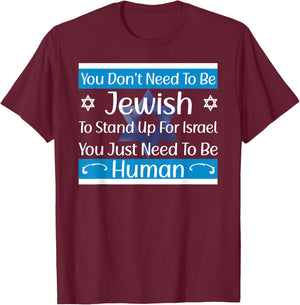 Jewish Flag Quote I Stand With Israel Israeli Flag T-Shirt - T-Shirt | Maroon