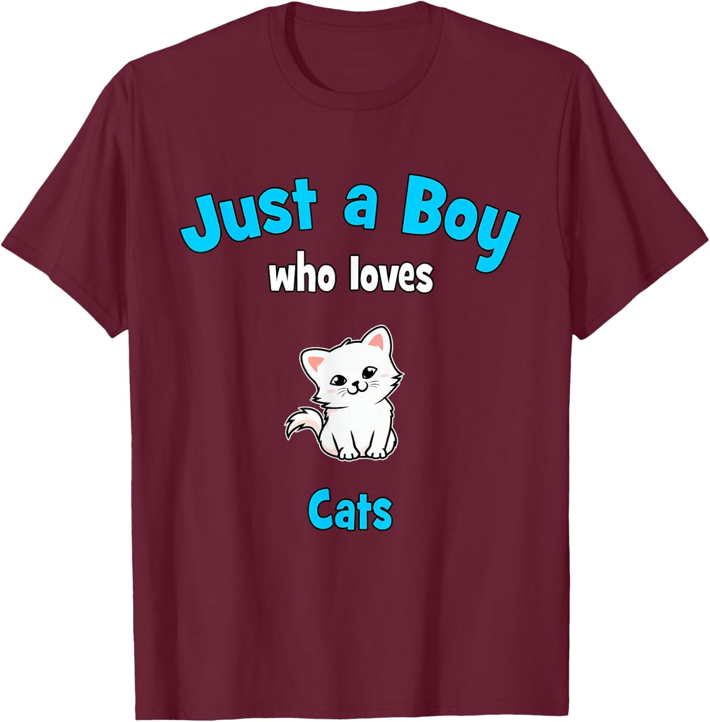 Cat Shirt for Boys | Kids Cat T-Shirt - T-Shirt | Maroon