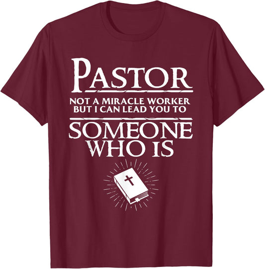 Funny Pastor Gift Cool Christian Church Appreciation T-Shirt - T-Shirt | Maroon
