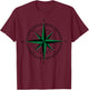 Compass wind rose hiking sailing gift cardinal points T-Shirt - T-Shirt | Maroon