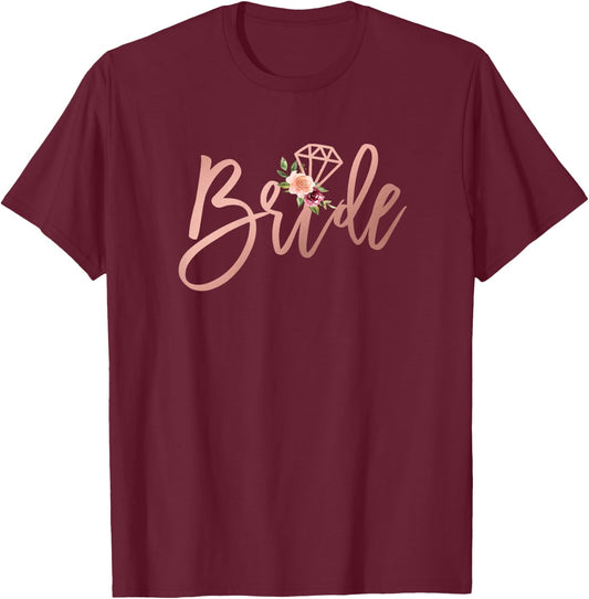 Wedding Shower for Future Mrs Bride to be from Groom Floral T-Shirt - T-Shirt | Maroon