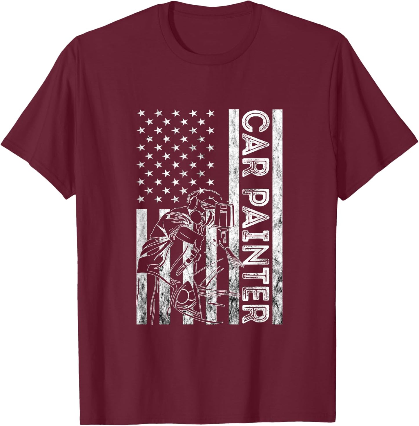 Auto Body Painter America Autobody Technician Car Painter T-Shirt - T-Shirt | Maroon