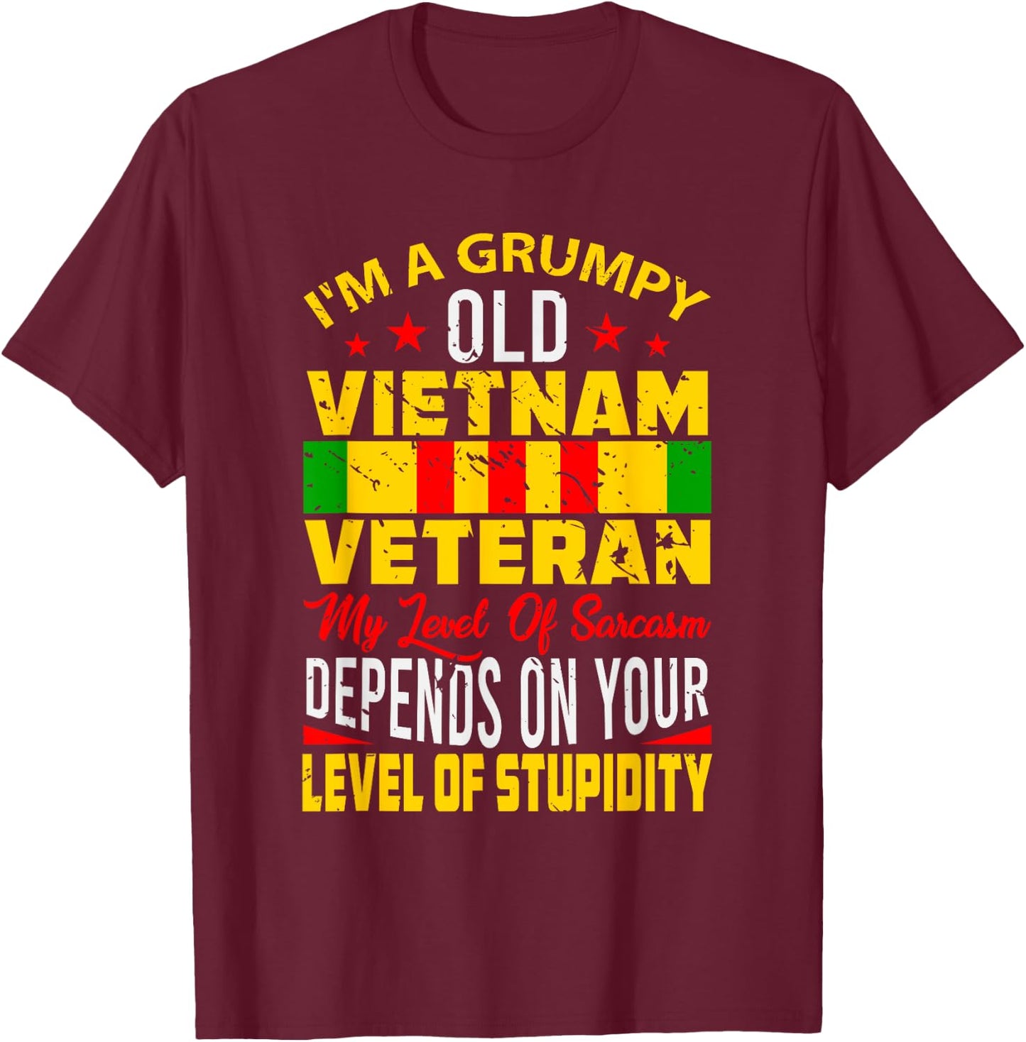 Im A Grumpy Old Vietnam Veteran T-Shirt - T-Shirt | Maroon