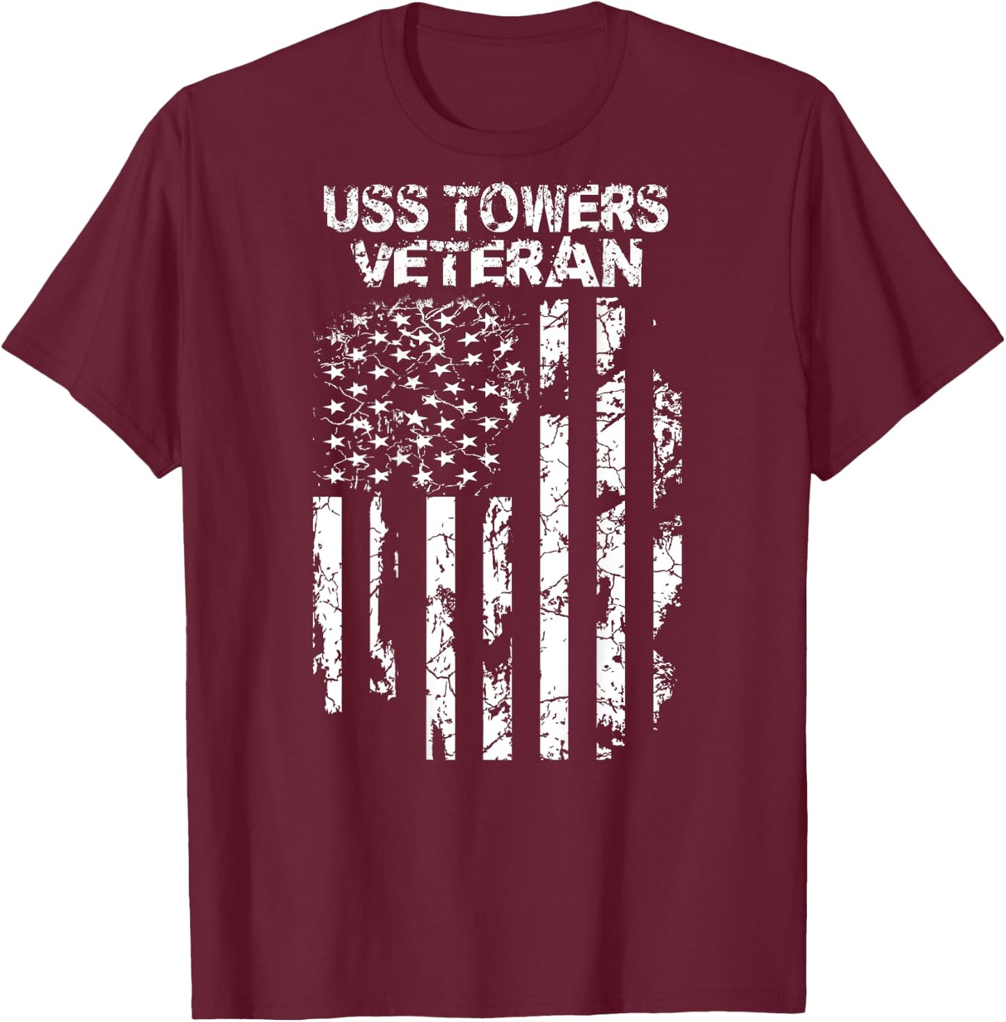 USS Towers Veteran T-Shirt - T-Shirt | Maroon