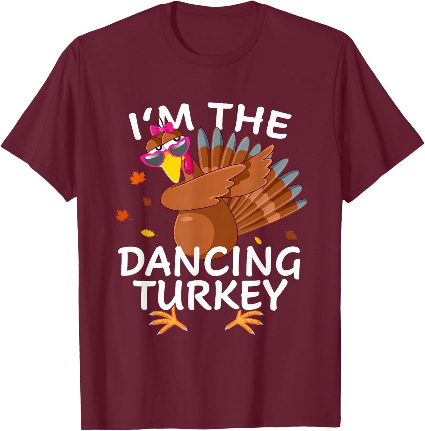 Dancing Turkey Matching Outfit Thanksgiving Pajamas Family T-Shirt - T-Shirt | Maroon