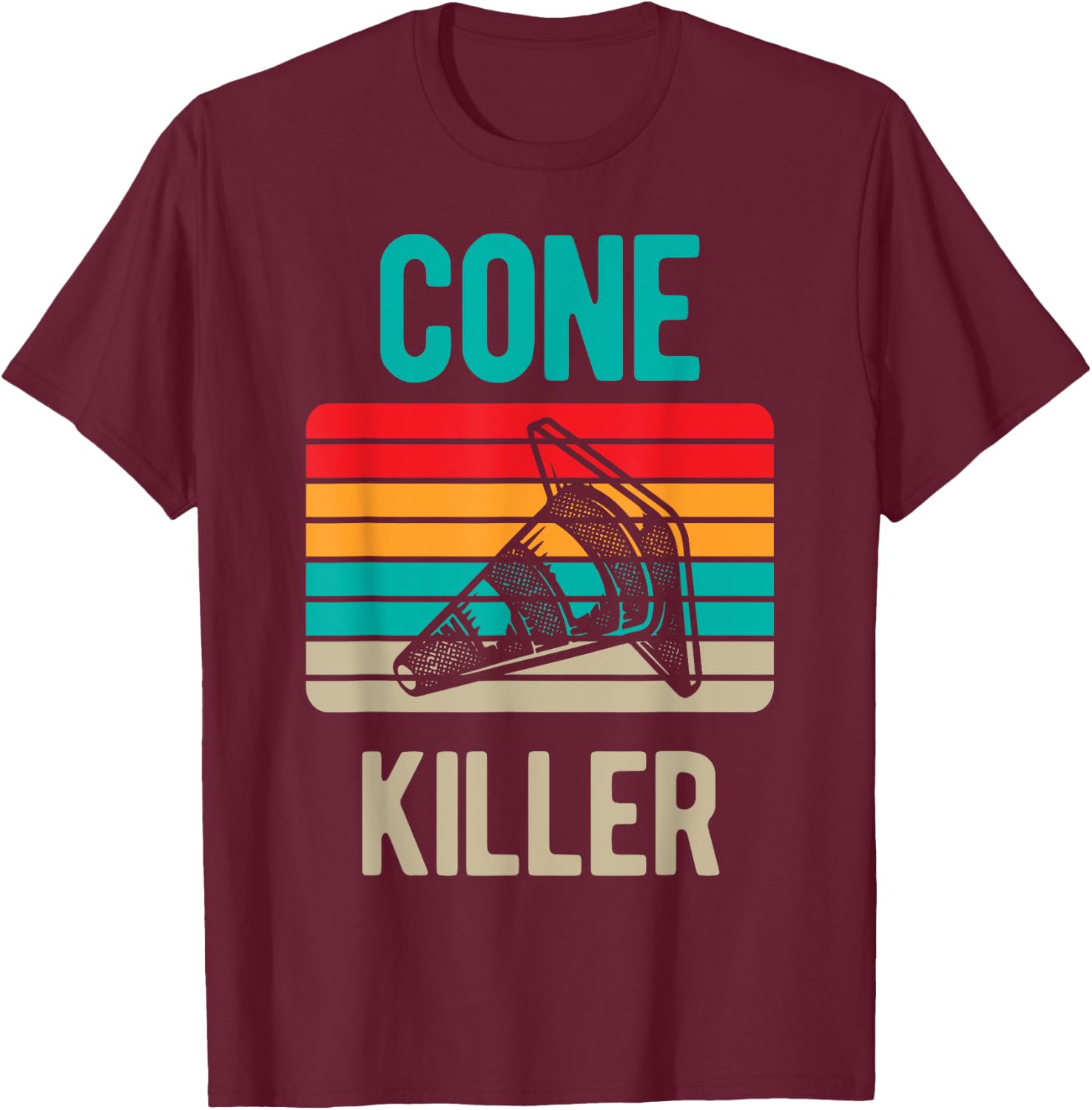 Vintage Auto Car Racing Racer Cone Killer Funny Autocross T-Shirt - T-Shirt | Maroon