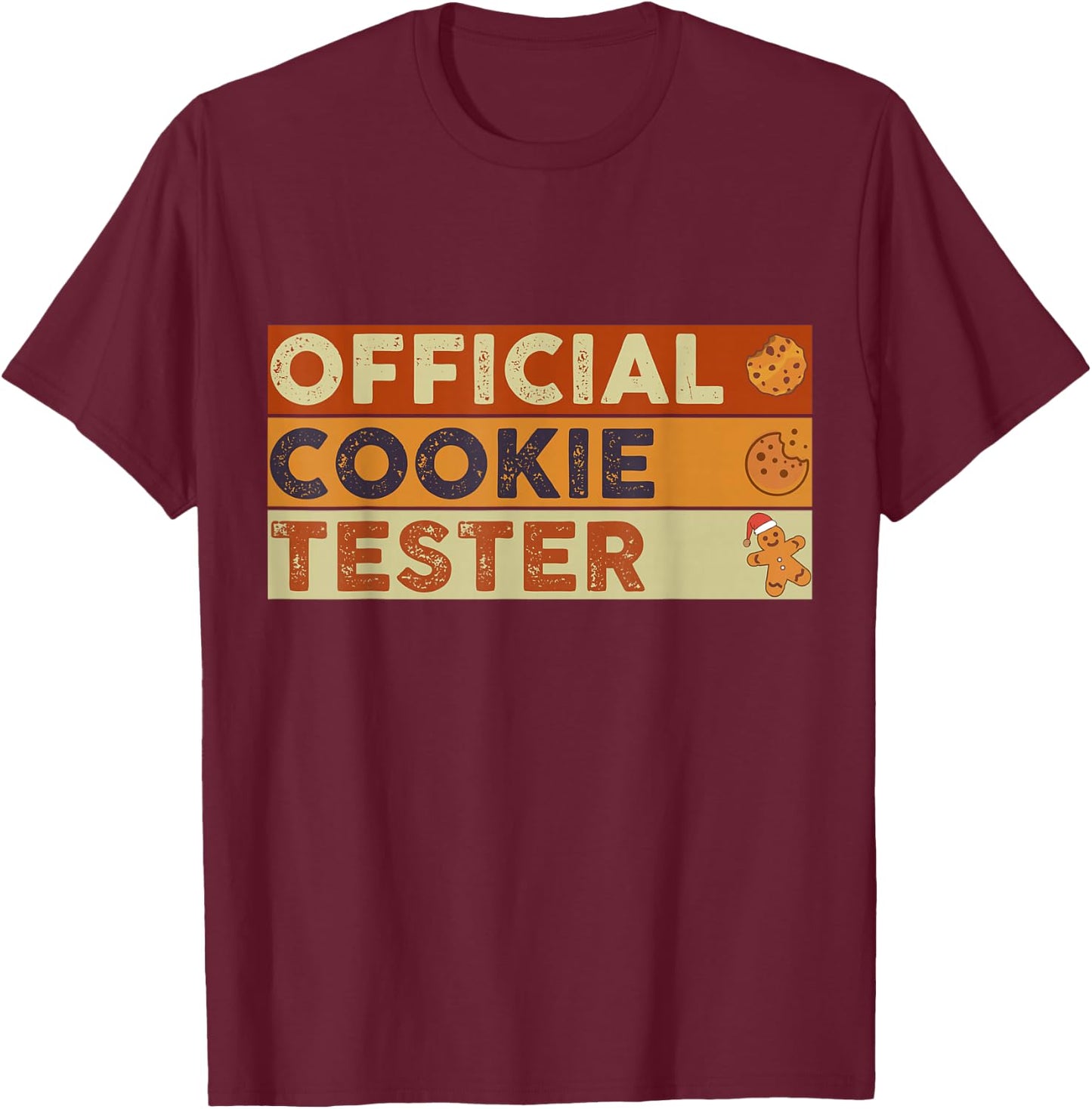 Official Cookie Tester Funny Christmas Cookie Baking T-Shirt - T-Shirt | Maroon