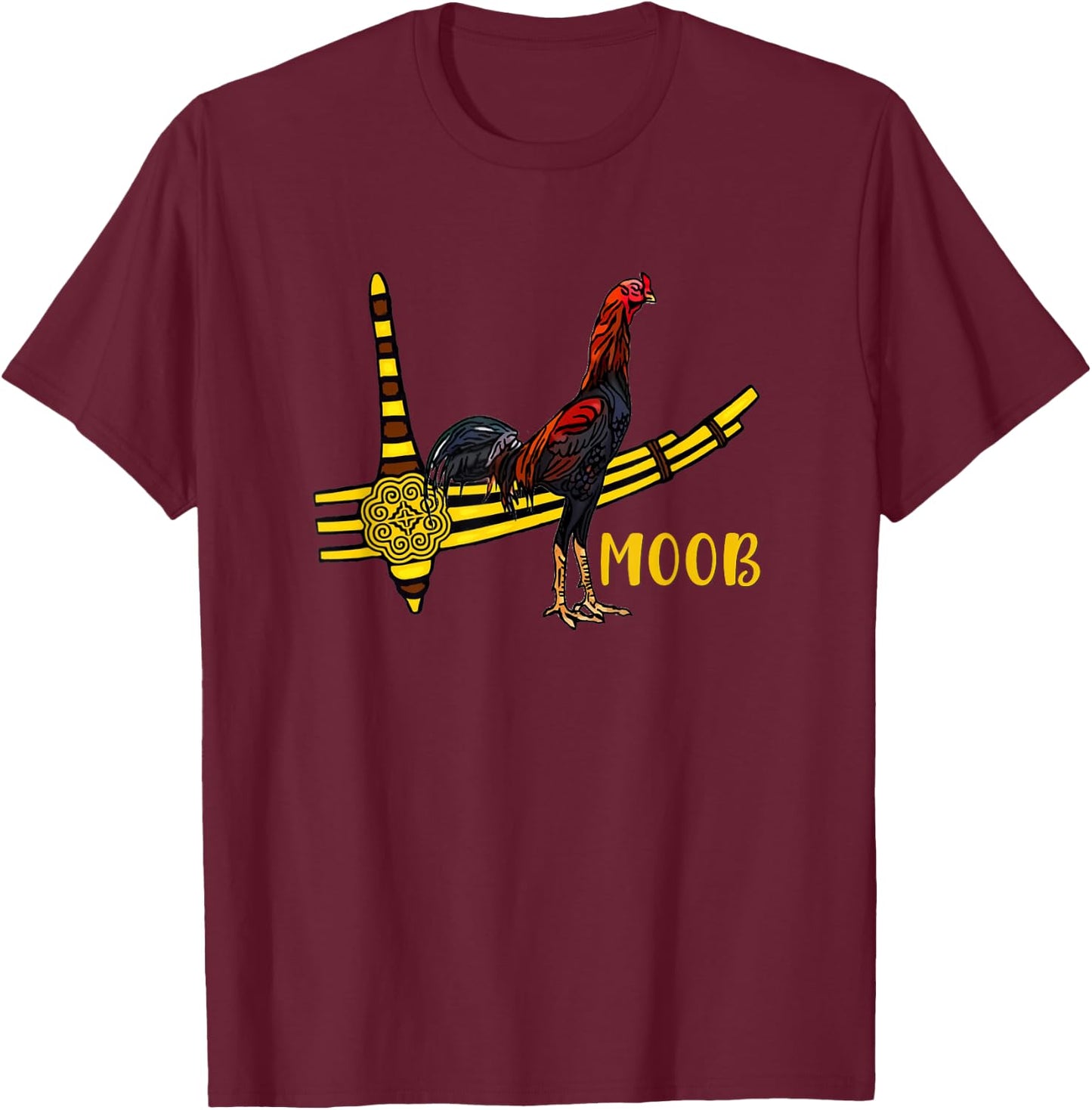 Hmong rooster and qeej hmoob T-Shirt - T-Shirt | Maroon