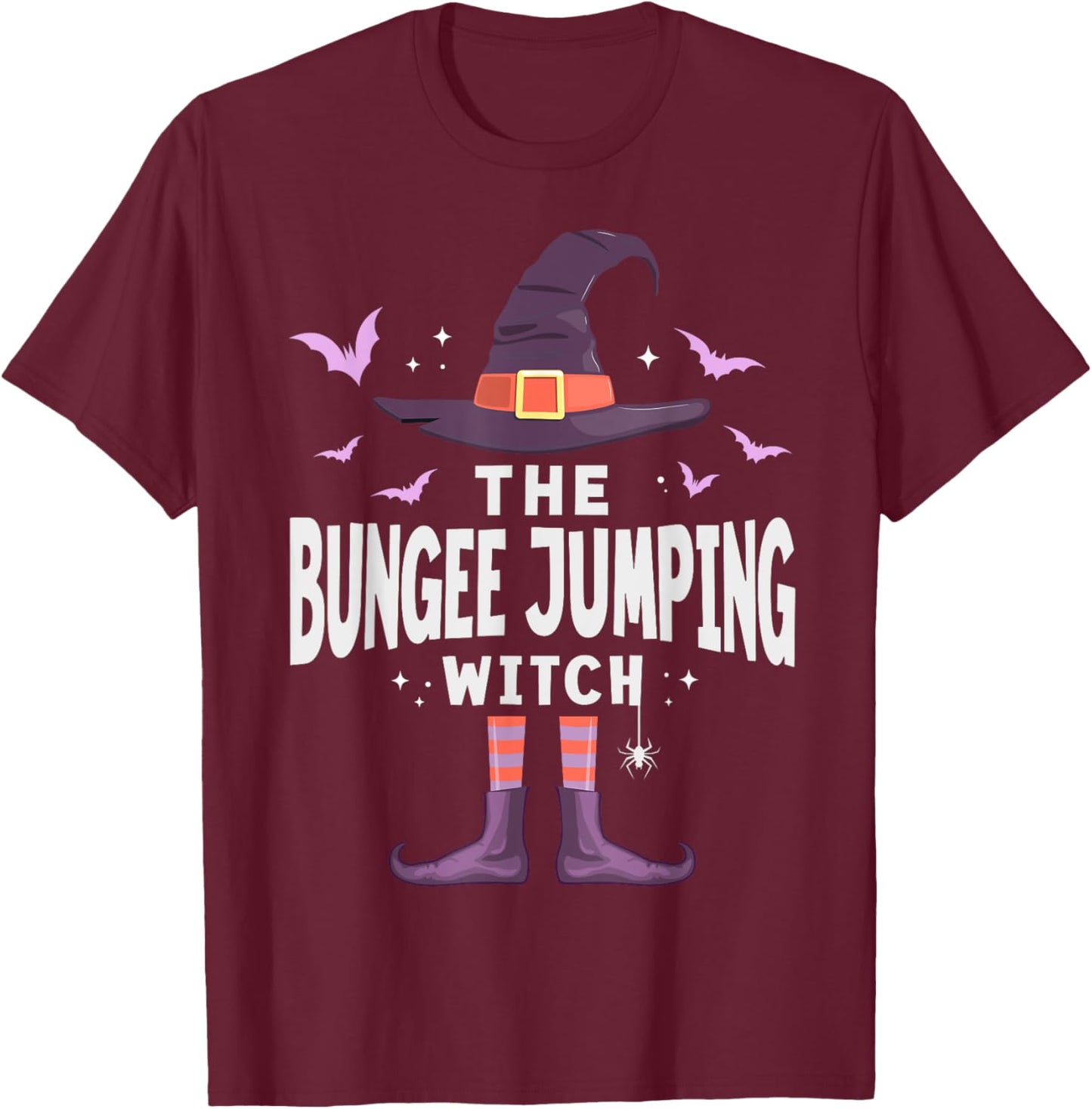 Bungee Jumping Halloween Witch Matching Costume T-Shirt - T-Shirt | Maroon