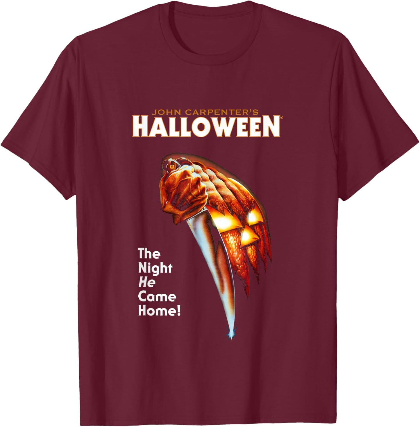 Halloween Pumpkin The Night He Came Home T-Shirt - T-Shirt | Maroon