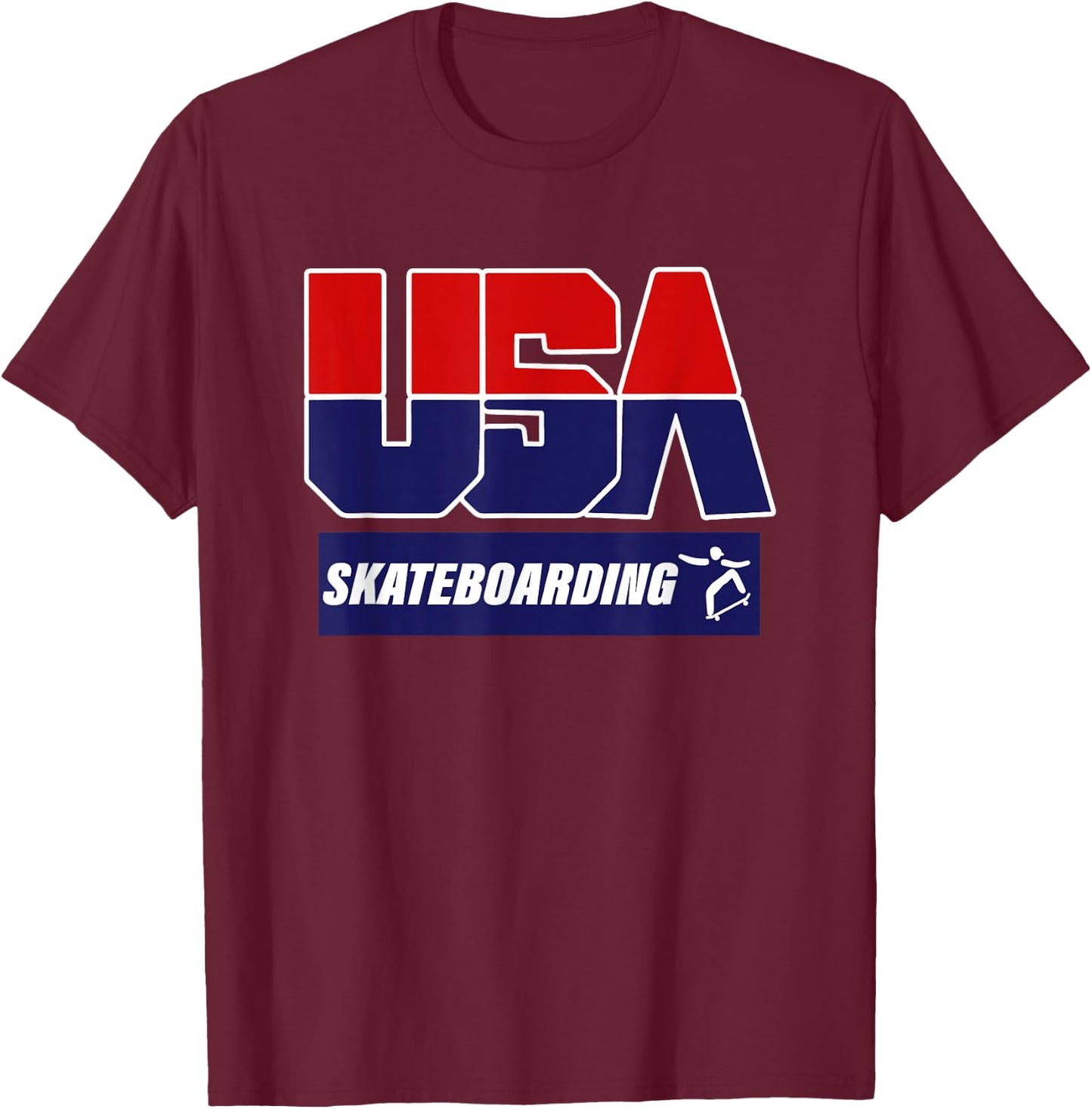 Skateboarding 2021 USA T-Shirt - T-Shirt | Maroon