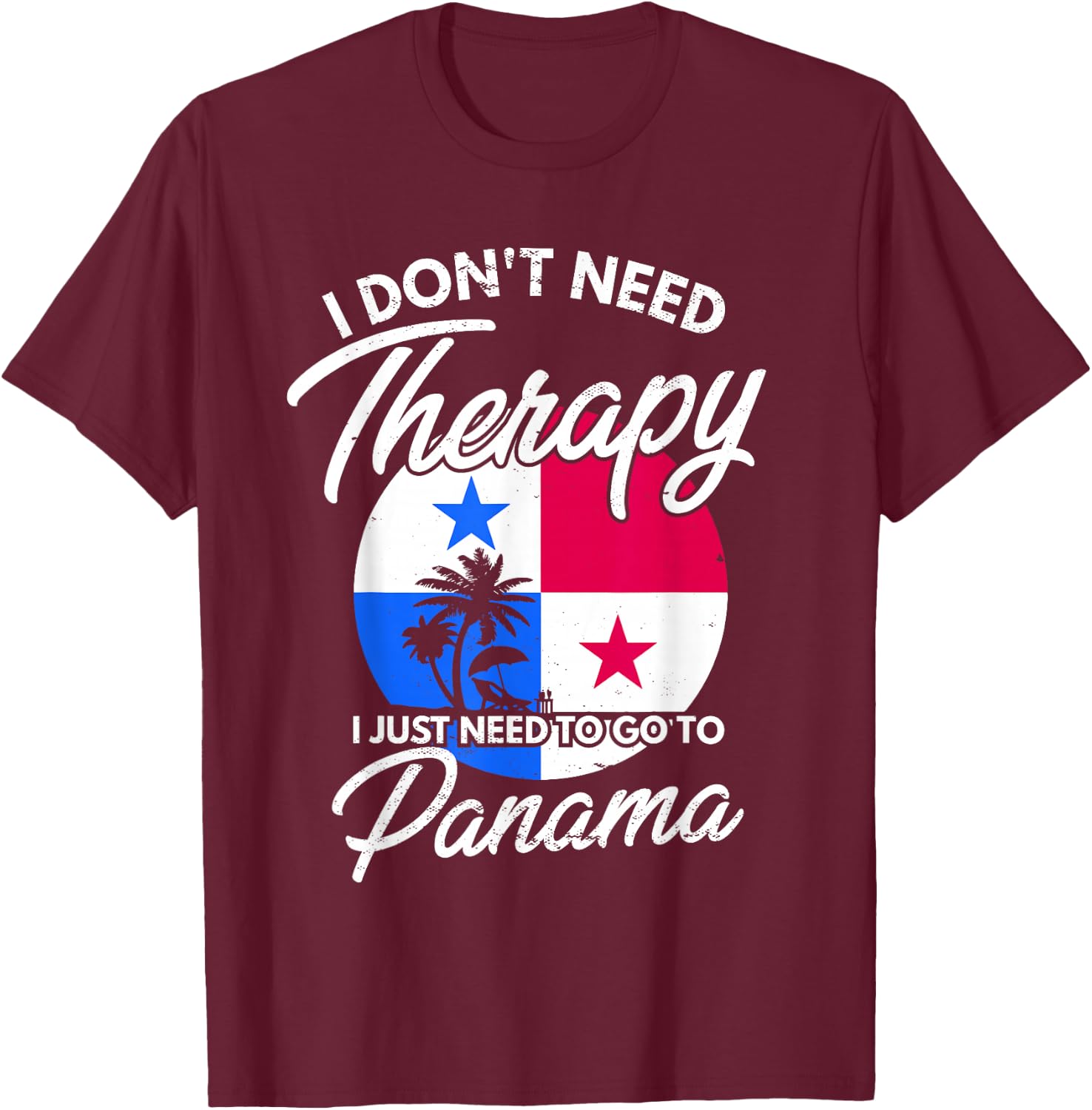 Panamanian Flag I Panama Flag I Vacation Panama T-Shirt - T-Shirt | Maroon