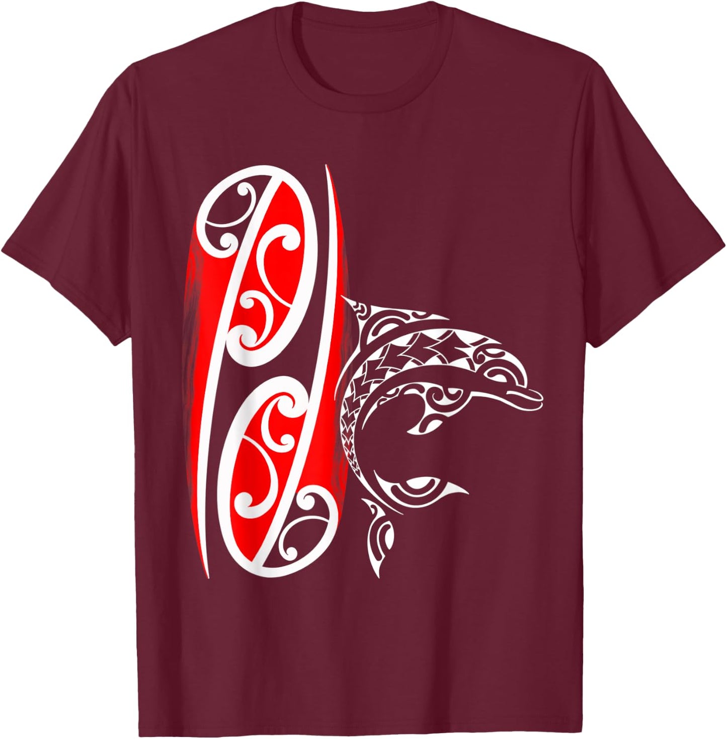Maori dolphin T-Shirt - T-Shirt | Maroon