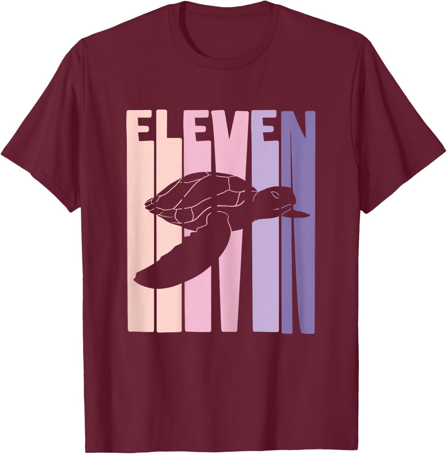 11th Birthday Gift Turtle Fan 11 Years old Girl T-Shirt - T-Shirt | Maroon
