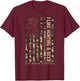 I Like Hunting & Beer And Maybe 3 People Camouflage US Flag T-Shirt - T-Shirt | Maroon