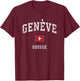 Geneva Suisse Switzerland Vintage Athletic Sports Design T-Shirt - T-Shirt | Maroon
