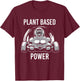 Plant Based Power Vegan Gorilla Gym Fitness & Bodybuilder T-Shirt - T-Shirt | Maroon