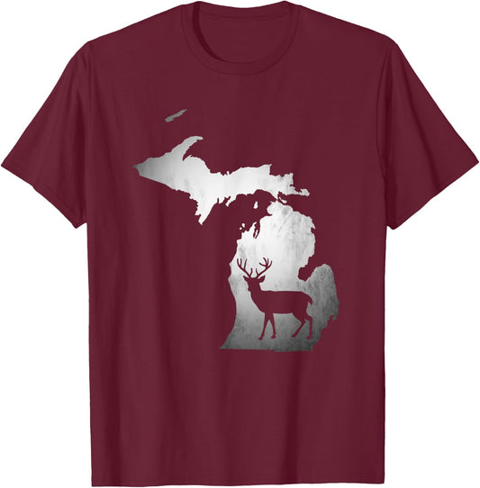 Michigan Deer Hunting T-Shirt - T-Shirt | Maroon