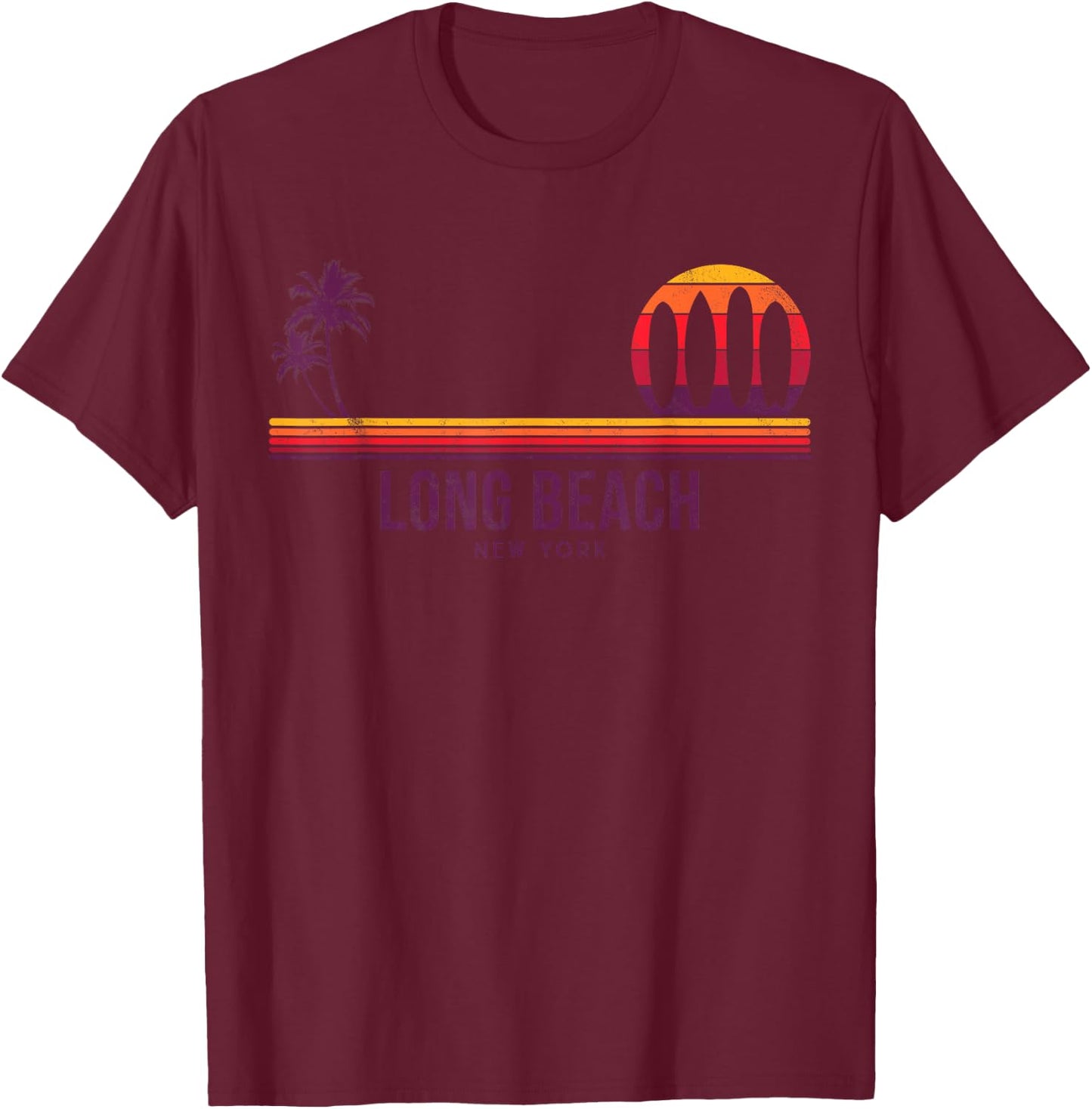 Long Beach Surf - New York Men Women Kids T-Shirt - T-Shirt | Maroon
