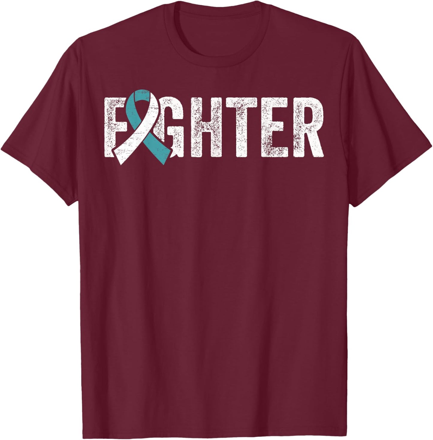 Cervical Cancer Fighter Cervix Cervical Cancer Awareness T-Shirt - T-Shirt | Maroon