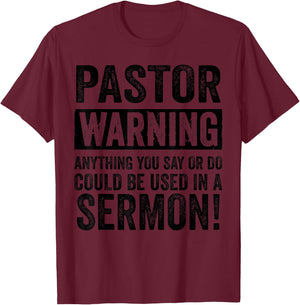 Funny Pastor Gift Religious Preachers Men Women Church T-Shirt - T-Shirt | Maroon