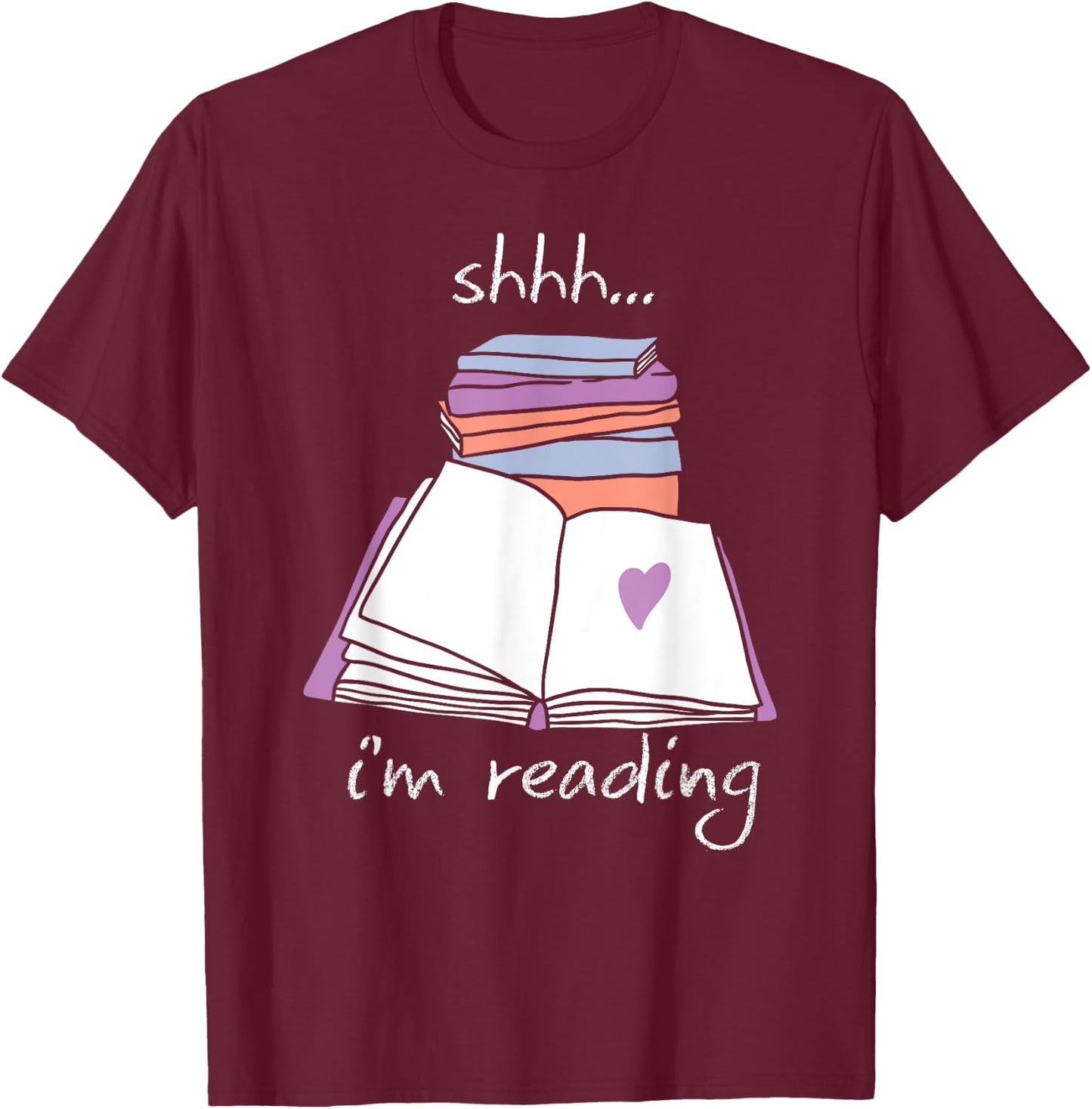 Book Reading Library Shh Im Reading T-Shirt - T-Shirt | Maroon