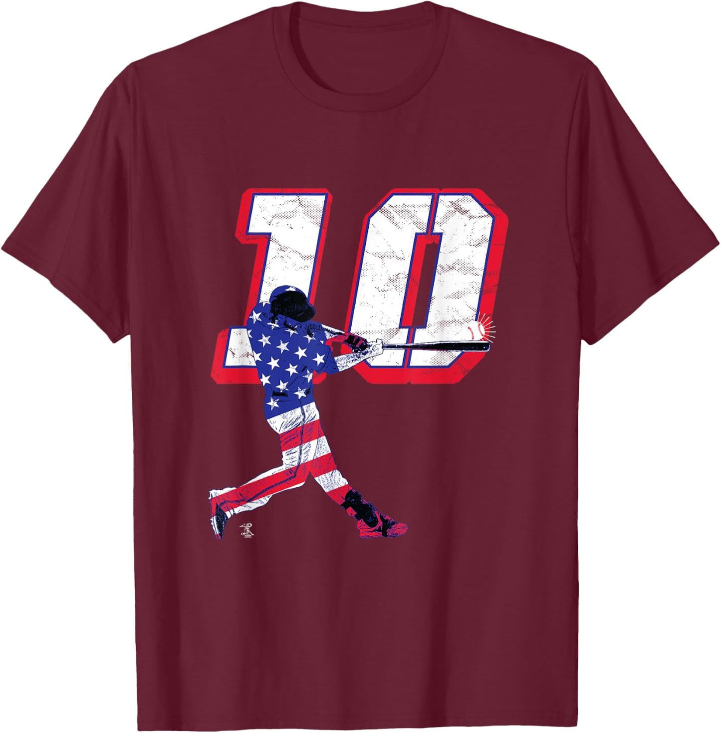 JT Realmuto Flag Silhouette Gameday T-Shirt - T-Shirt | Maroon