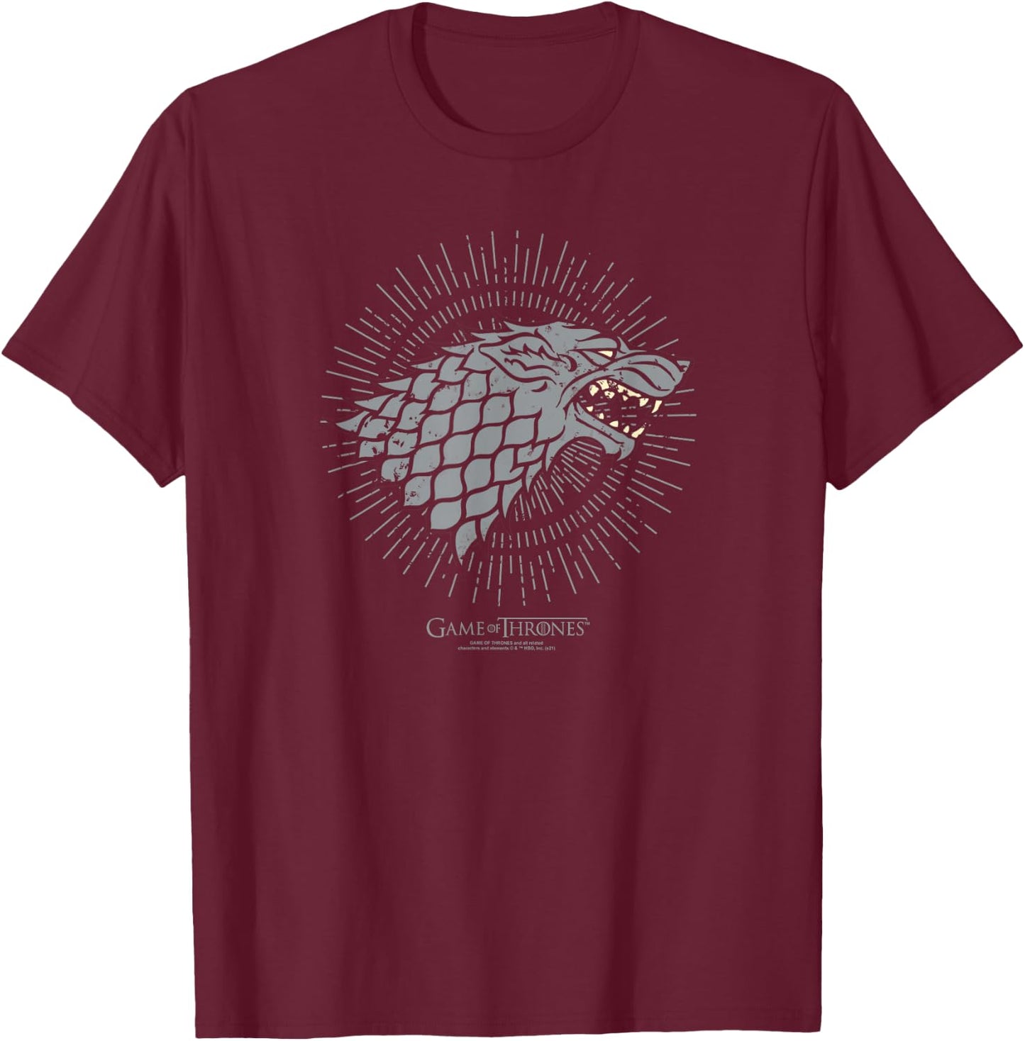 Game of Thrones Stark Burst Sigil T-Shirt - T-Shirt | Maroon