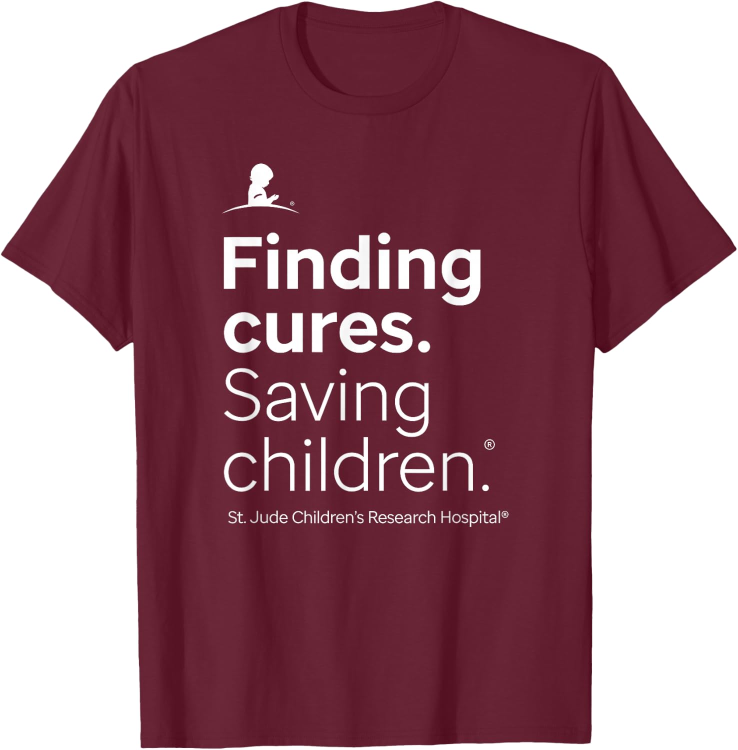 St. Jude Finding Cures. Saving Children. Red T-Shirt - T-Shirt | Maroon