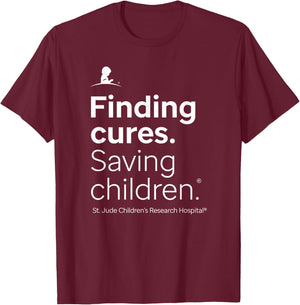 St. Jude Finding Cures. Saving Children. Red T-Shirt - T-Shirt | Maroon