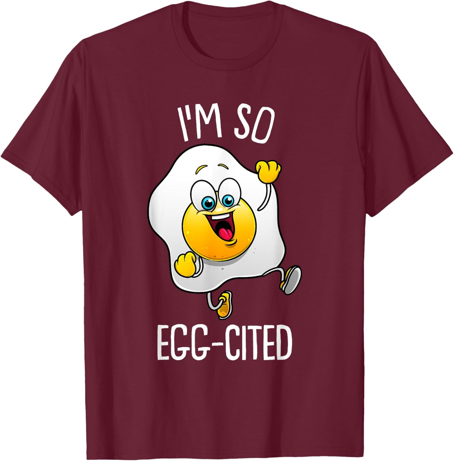 Funny Egg Gift Kids Men Women Cool Fried Egg Lover Food Pun T-Shirt - T-Shirt | Maroon