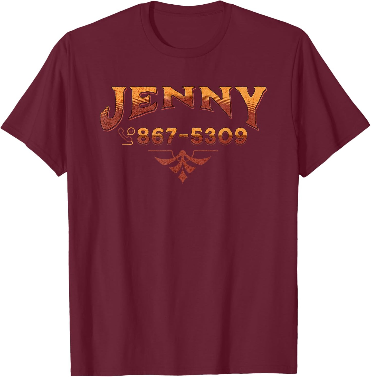 Jenny Phone Number 867-5309 Funny Rock Music Gifts T-Shirt - T-Shirt | Maroon