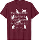 Cute Cat Kitty Playing Music Note Clef Musician Art T-Shirt - T-Shirt | Maroon