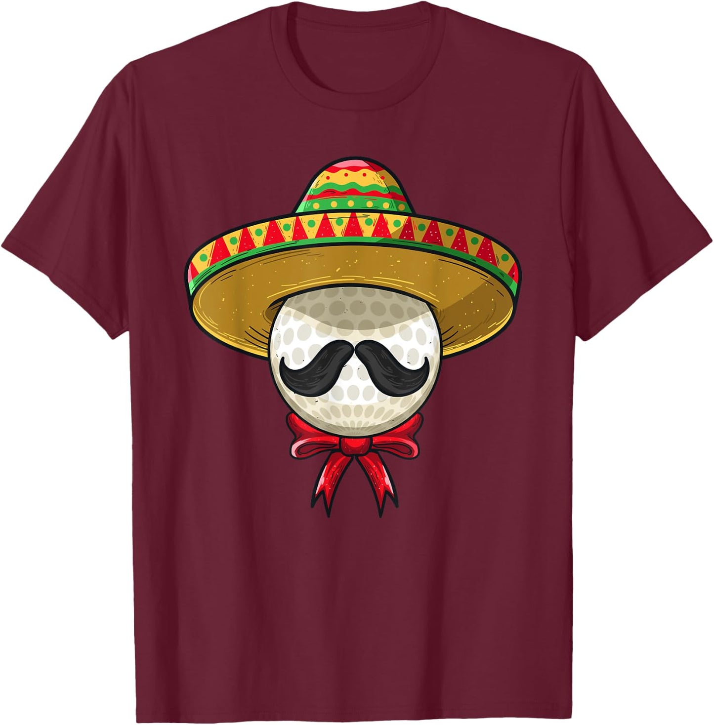 Cinco De Mayo | Golf Mexican Sombrero T-Shirt - T-Shirt | Maroon