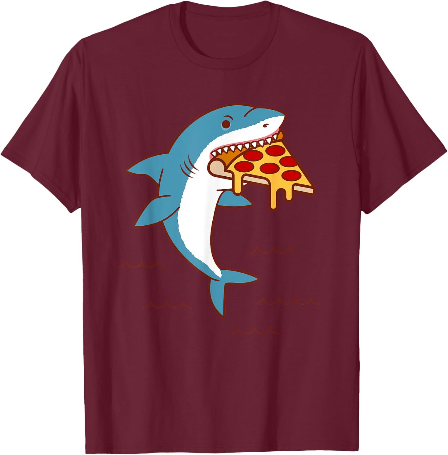 Pizza Shark T-Shirt - T-Shirt | Maroon