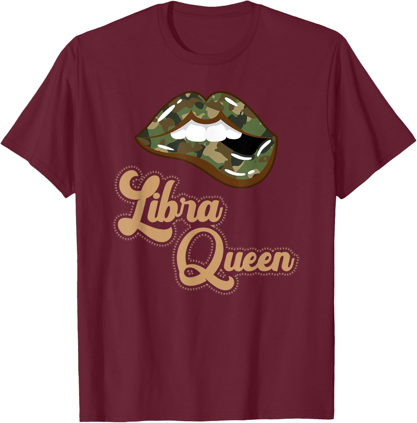 Lip Biting Libra Queen Birthday Gift T-Shirt - T-Shirt | Maroon