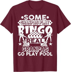 Grandpa Billiards Shirt Grandpa Billiards Gift Pool Player T-Shirt - T-Shirt | Maroon