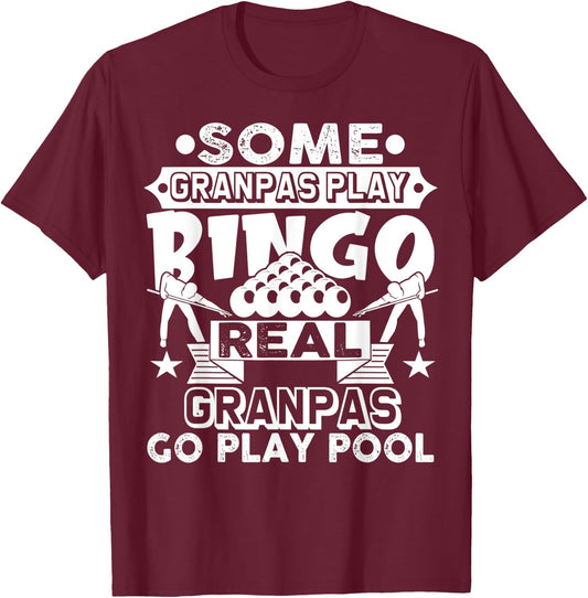 Grandpa Billiards Shirt Grandpa Billiards Gift Pool Player T-Shirt - T-Shirt | Maroon