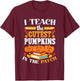 Halloween Teacher Cute Pumpkin Patch Classroom KIndergarten T-Shirt - T-Shirt | Maroon