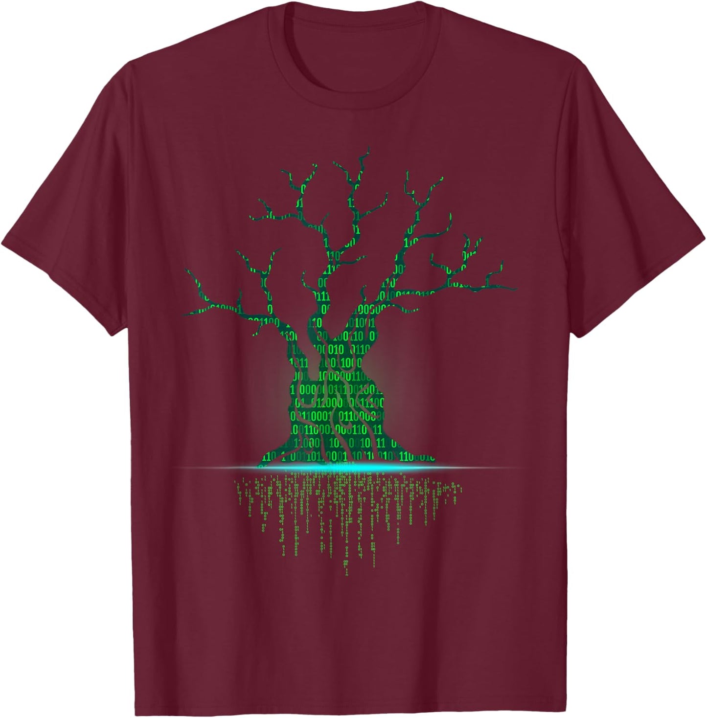 Binary Tree Computer Coding Software Programmer Developer T-Shirt - T-Shirt | Maroon
