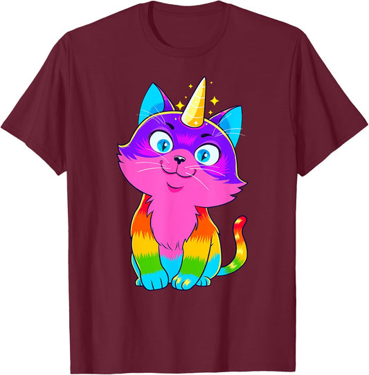 Caticorn Unicorn Cat Unikitty Kittycorn Cats Girls Women T-Shirt - T-Shirt | Maroon