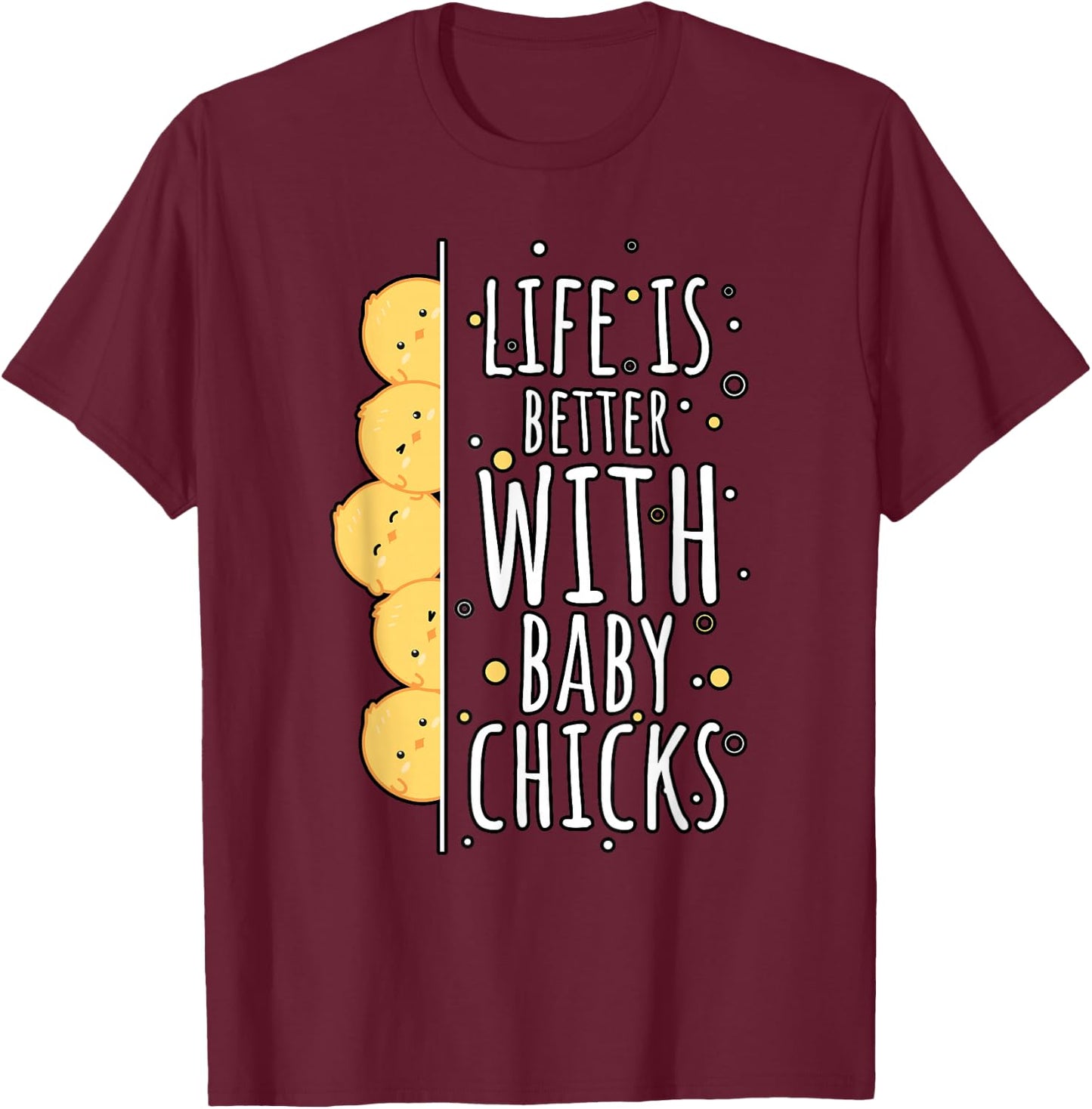 Japanese Kawaii Chicken Farming Spring Easter Baby Chicks T-Shirt - T-Shirt | Maroon