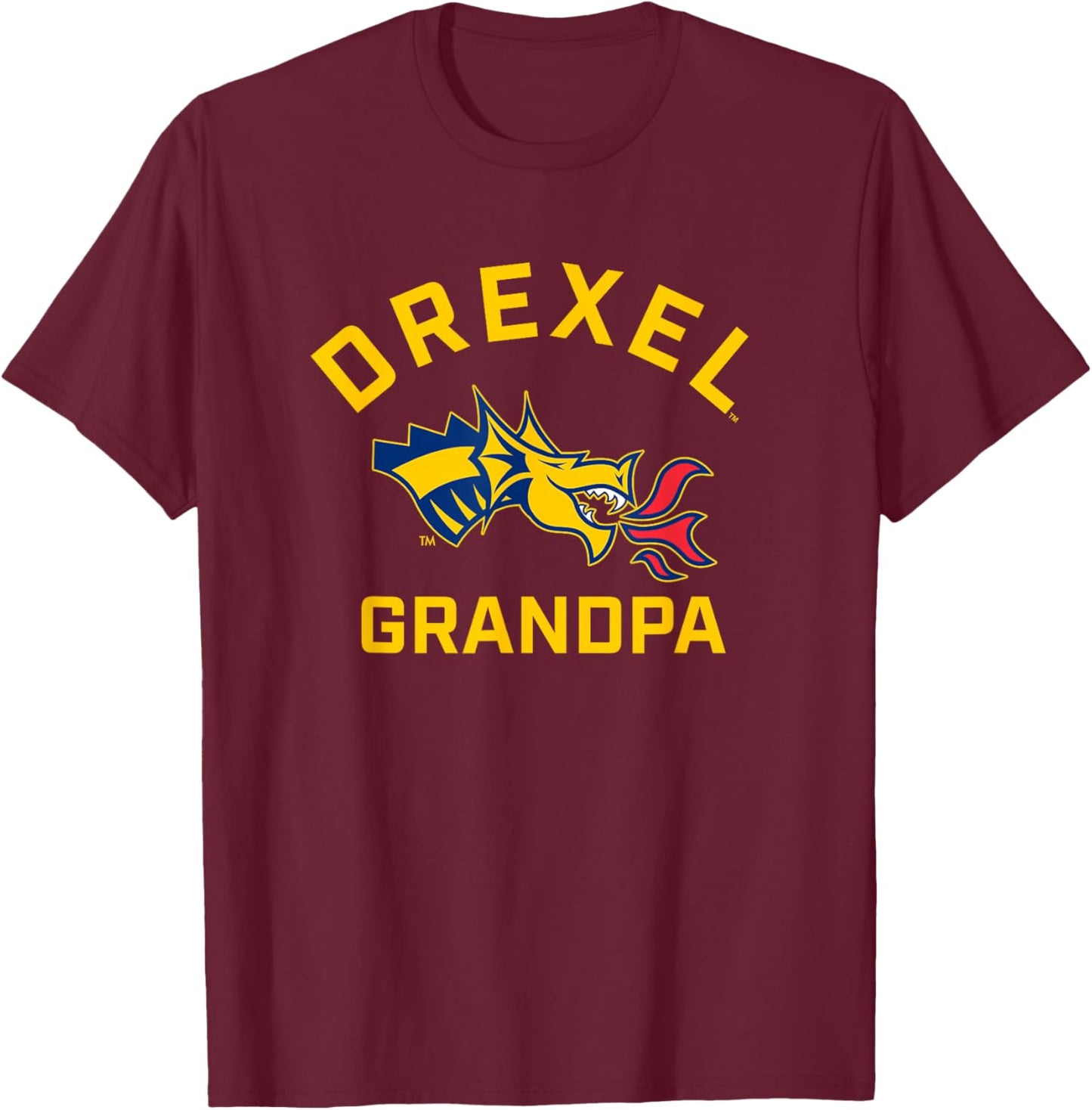 Drexel University Dragons Arched Grandpa T-Shirt - T-Shirt | Maroon